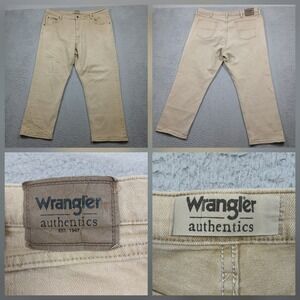 Wrangler Authentics Men's Jeans Khaki Tan Denim Regular Fit 44x30